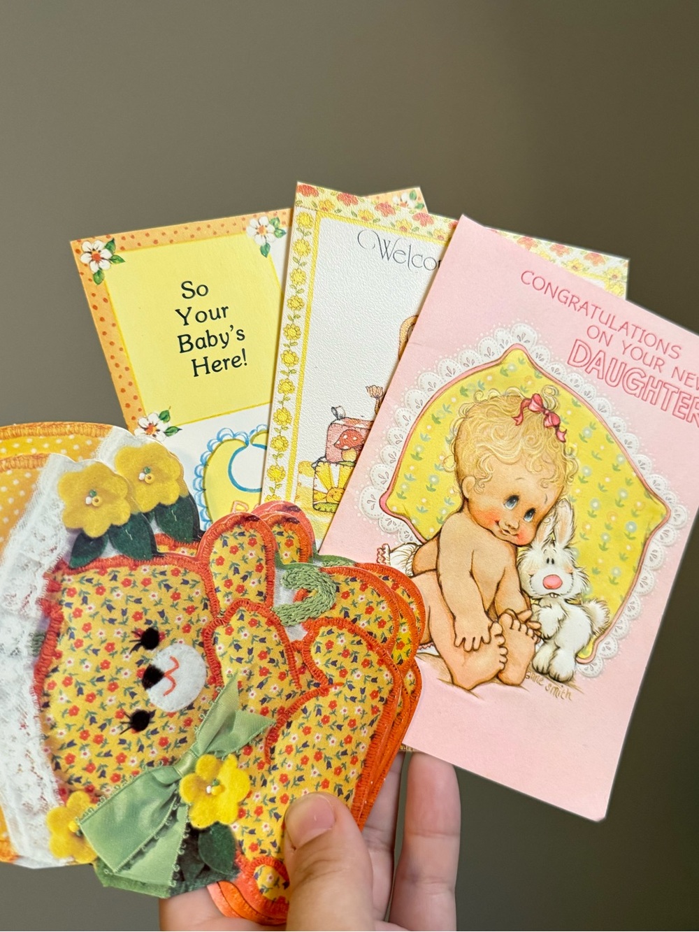 Set of 7 Vintage Unused Baby Shower Invites Boy Girl Congratulations Cards Lot